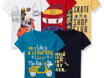 T2F Boy's Regular Fit T-Shirt(Pack of 5)
