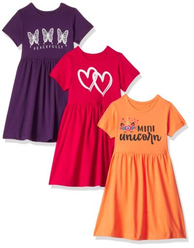 T2F Girls Casual Knee-Length Dress(Pack of 3)