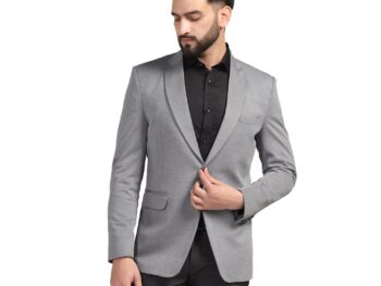 TAHVO Men Blazer Lycra Fabric Slim Fit Single Breasted Blazer