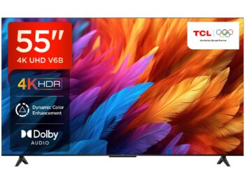 TCL 139 cm (55 inches) Metallic Bezel-Less Series 4K Ultra HD Smart LED Google TV 55V6B (Black)