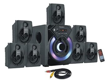 TRONICA Series 7.1 Channel Home Theater System Bluetooth, USB, FM, SD, AUX, RCA Inputs, LED TV Compatible, 4" Active Subwoofer, 3" Passive Radiator, Vivid Lighting, Wireless Remote