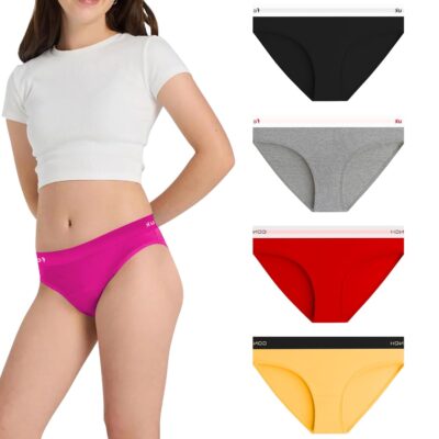 Teenage Girl's Innerwear Stretchable Cotton Underwear Hipster Briefs Big Girl's Panties Combo (Assorted Prints and Colours)