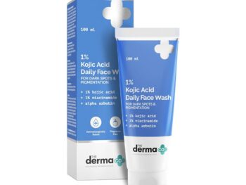 The Derma Co 1% Kojic Acid Face Wash I With Niacinamide & Alpha Arbutin I Reduces Dark Spots & Pigmentation I Cleanses & Brightens Skin I Non-Drying Formula I For All Skin Types- 100ml