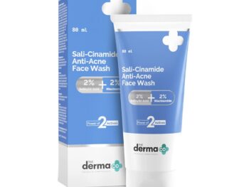 The Derma Co Sali-Cinamide Anti-Acne Face Wash | With 2% Salicylic Acid & 2% Niacinamide I Treats Active Acne & Fades Acne Marks I For Oily & Combination Skin I Power of 2 Actives | For Men & Women | 80 ml