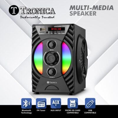 Tronica Enjoy Version-2 Bluetooth Wooden Home Theater System, 30W Output | Supports USB, AUX, Smart TV, Remote | Bluetooth Speakers for Home