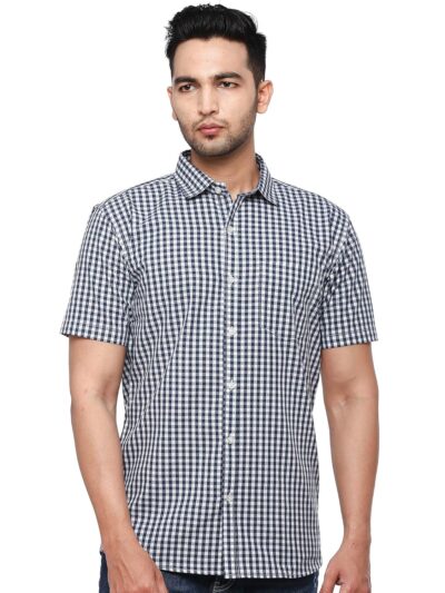 Twist99 Men's Cotton Regular Fit Shirts for Men Casual Half Sleeves Shirt for Teens|Checked Stylish Shirts for Mens Fashion Dress Ideal for Formal Work, Business