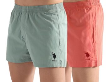 U.S. POLO ASSN. Mens Comfort Regular Fit Solid Inner Boxers - Pack of 2