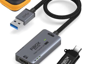 Upgraded Video Capture Card Cable GEN 3 60 FPS, PiBOX INDIA 4K HDMI to USB 3.0 MJPEG YUV Game Capture Device Aluminium Windows Android Mac,HD 1080P 60fps Video Live Streaming Gaming, Teaching - 2024