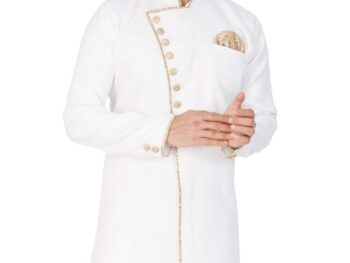 VASTRAMAY Cotton Blend Men Casual Style Sherwani Only Top