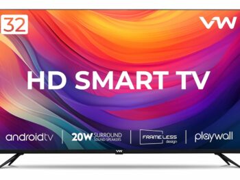 VW 80 cm (32 inches) Playwall Frameless Series HD Ready Android Smart LED TV VW32F5 (Black)