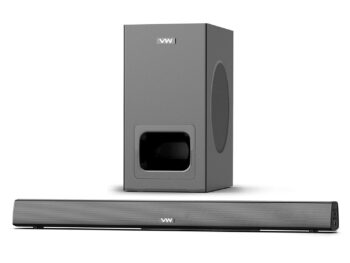 VW Sonic Bar | 120W Soundbar | 2.1 Channel Home Theatre | 5.25" Wired Subwoofer | Multiple Connectivity & Sleek Design (Black)