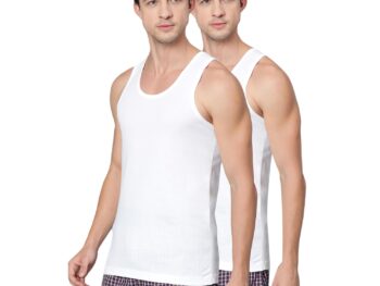 Van Heusen Men Regular Fit Moisture Activated Cool It Vest - 100% Combed Cotton - Pack of 2 - Super Soft, Scoop Neck