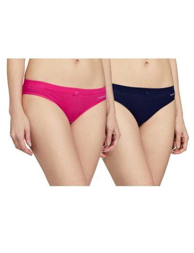 Van Heusen Women Cotton Anti Bacterial Bikini Panty - Pack of 2 - No Marks Waistband, Moisture Wicking, Moderate Coverage