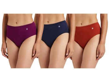 Van Heusen Women's Cotton Solid And Slub Hipster Briefs - Pack Of 3