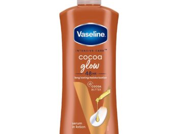 Vaseline Intensive Care, Cocoa Glow Serum-in-Lotion, 600ml, with 100% Pure Cocoa & Shea Butter, 48Hr Long-Lasting Moisturization, Body Lotion for Dry, Rough Skin