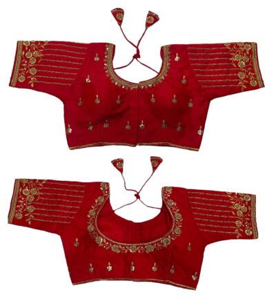 Vihu Fashion Women's Readymade Bridal Embroidery Blouse Multi Coding maggam Work moti Work Indian Ethnic Designer Stitched Readymade Saree Half Sleeve Blouse for Women for Saree Lehenga Choli