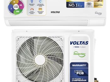 Voltas 1 ton 5 Star, Inverter Split AC (Copper, 4-in-1 Adjustable Mode, Anti-dust Filter, 125V Vectra CAW, White)