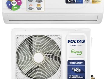 Voltas 1.4 ton 5 Star Inverter Split AC (Copper, 4-in-1 Adjustable Mode, Anti-dust Filter, 175V Vectra CAR, White)