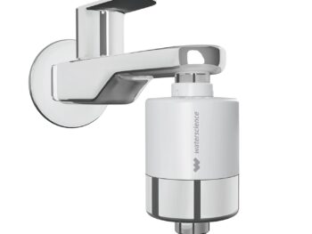 WaterScience CLEO Hard Water Softener for Tap and Shower | Shower Filter for Bathroom | Hard Water Filter for Tap | for Borewell/Tanker Water - CLEO-SFU-423