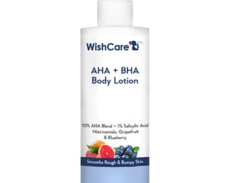 WishCare 10% AHA + 1% BHA Body Lotion for Men & Women - Body lotion for dry skin - Detans, Smooths Rough & Bumpy Skin 200ml