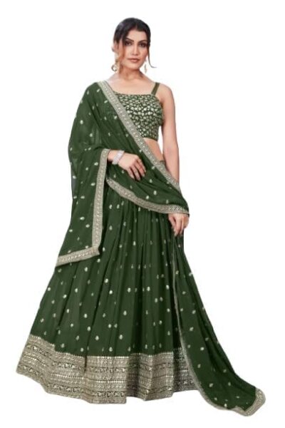 Women's Embroidered Georgette Semi-stitched Lehenga Choli for Women I Designer I New I Bridal I Navratri I Stylish I Lehenga for women