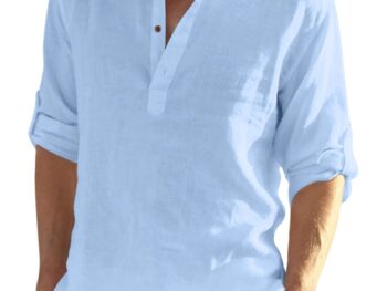 Zombom Men Solid Cotton Blend Full Sleeve Straight Kurta Shirt