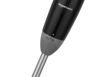amazon basics 300 Watts Hand Blender With Stainless Steel Stem For Hot/Cold Blending And In-Built Cord Hook, Isi-Marked, Black