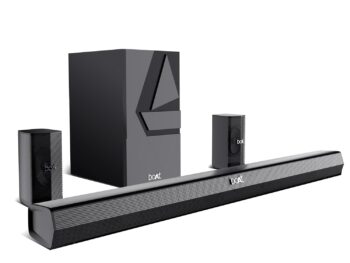 boAt Aavante Bar Azure Pro, 550 W Sound, 5.1CH with Wireless Rear Satellite Speakers, EQ Modes, BTv5.4,Multiple Ports, Master Remote, Bluetooth Sound Bar, Home Theatre Soundbar Speaker (Premium Black)