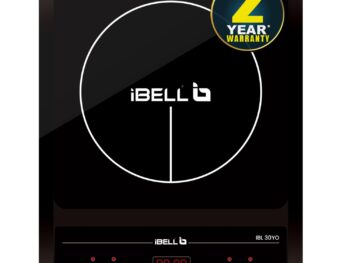 iBELL IBL30YO Induction Cooktop with Crystal Glass Top, 2000W, Auto Shut Off and Overheat Protection, BIS Certified (Black)